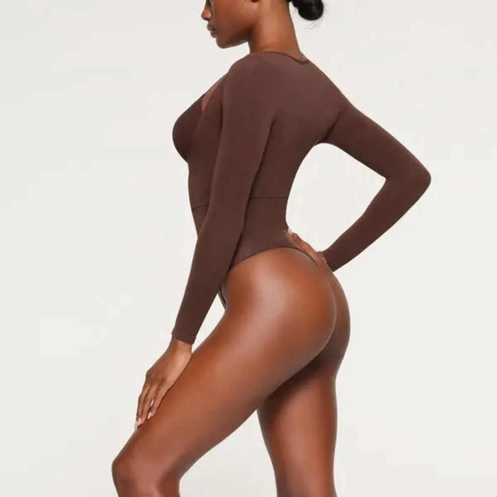 Skims Seamless Sculpt Open Bust Arm Shaper - Cocoa New Without Tags Large - Picture 2 of 6